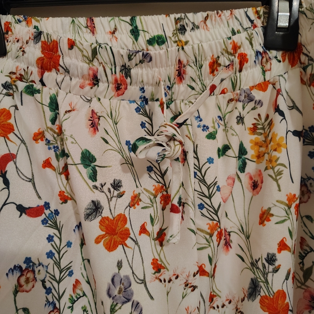 Emery Rose Size XL Floral Women's Pants Elastic Waist And Tie/Draw String - Picture 3 of 5